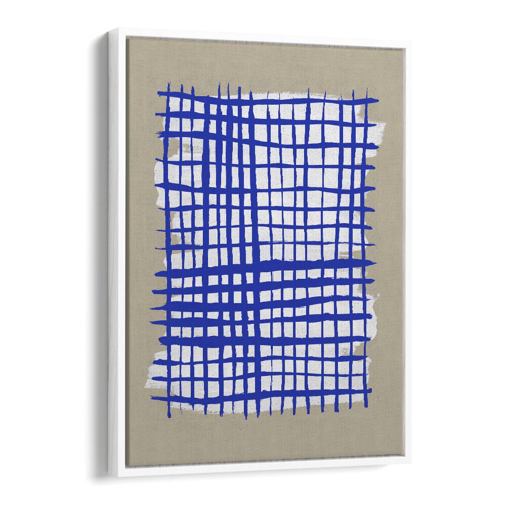 The Grid Viii By Mareike Bohmer Abstract art painting Artwork in White Floater Frame
