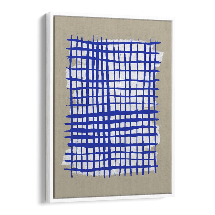 The Grid Viii By Mareike Bohmer Abstract art painting Artwork in White Floater Frame
