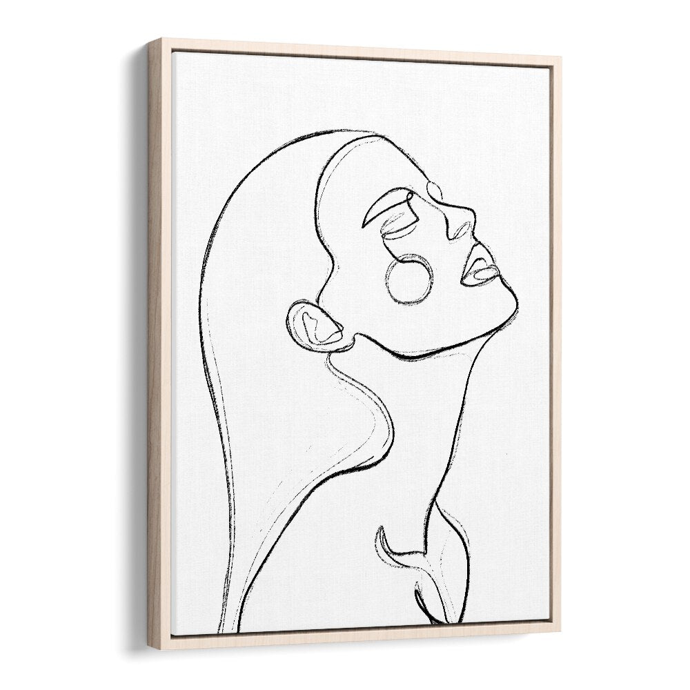 The Heat Line Art Artwork in Oak Wood Floater Frame