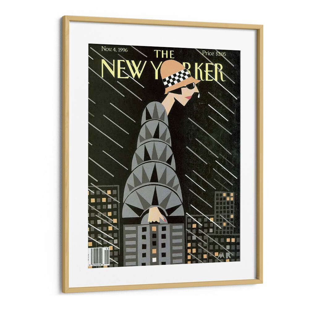 The Height Of Fashion By Michael Roberts - New Yorker Magazine  Nov 4 1996  Artwork in Oak Wood Frame With Mount
