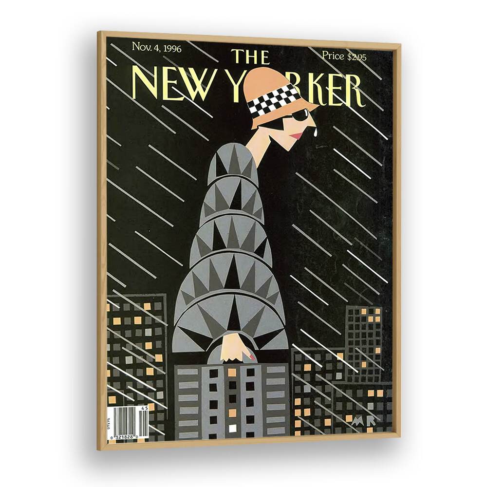 The Height Of Fashion By Michael Roberts - New Yorker Magazine  Nov 4 1996 Artwork in Oak Wood Plain Frame
