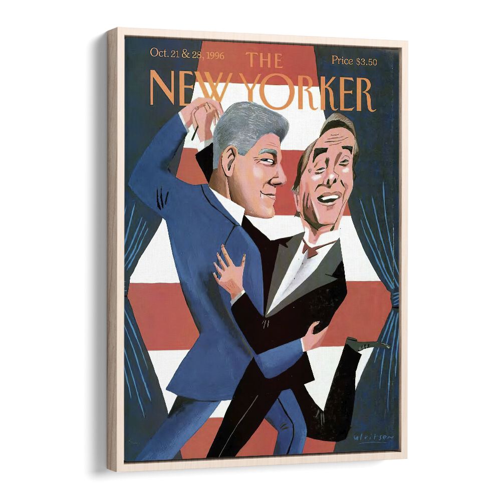 The Last Dance By Mark Ulriksen - New Yorker Magazine Cover Oct 21 1996  Artwork in Oak Wood Floater Frame