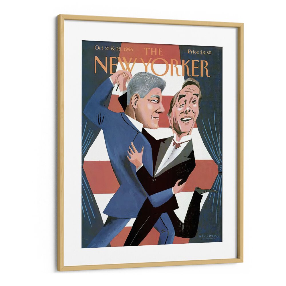 The Last Dance By Mark Ulriksen - New Yorker Magazine Cover Oct 21 1996  Artwork in Oak Wood Frame With Mount