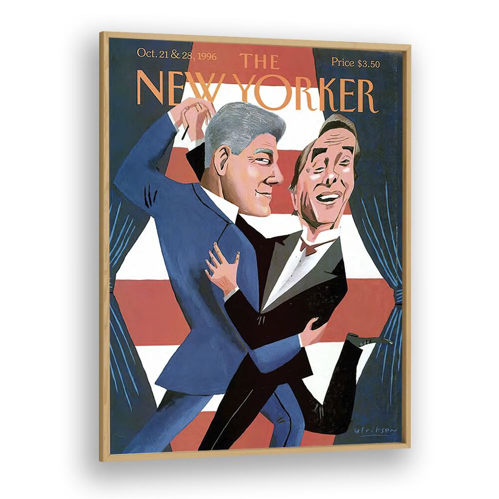 The Last Dance By Mark Ulriksen - New Yorker Magazine Cover Oct 21 1996 Artwork in Oak Wood Plain Frame
