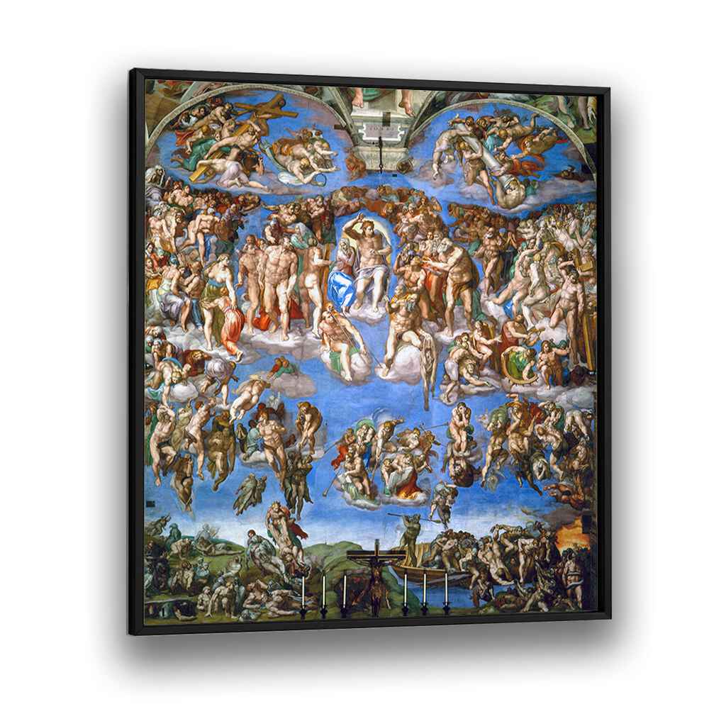 The Last Judgment (1536-1541) Michelangelo Buonarroti art painting Artwork in Black Plain Frame