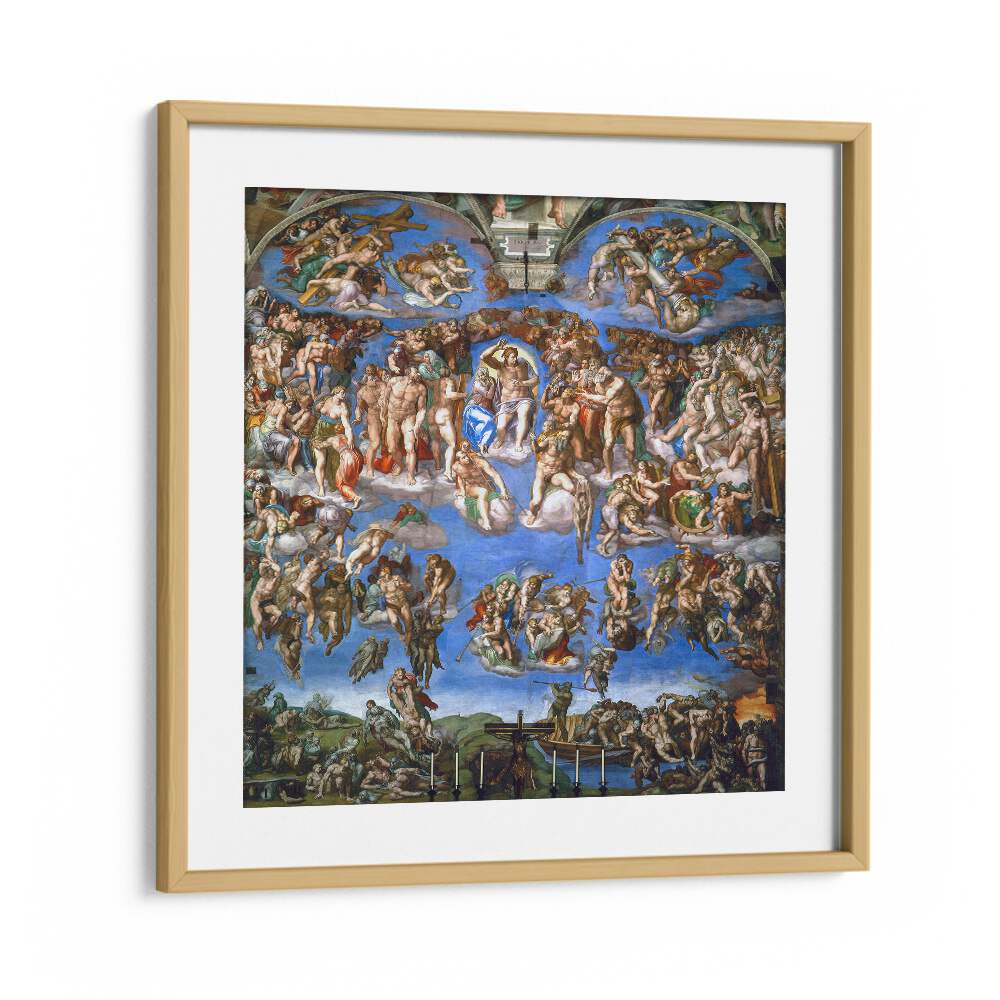 The Last Judgment (1536-1541) Michelangelo Buonarroti art painting Artwork in Oak Wood Frame With Mount