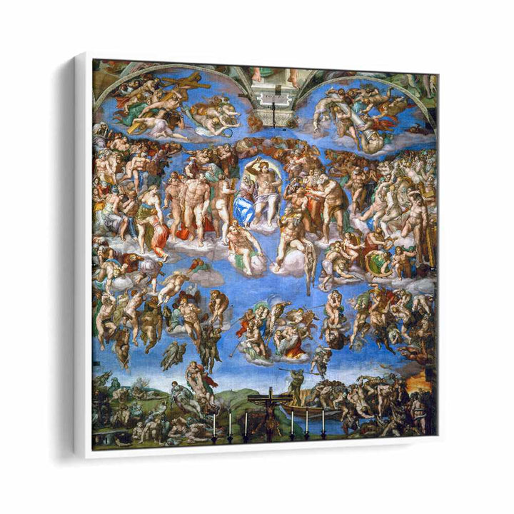 The Last Judgment (1536-1541) Michelangelo Buonarroti art painting Artwork in White Floater Frame