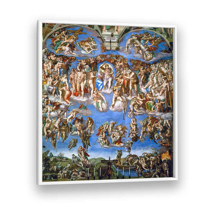 The Last Judgment (1536-1541) Michelangelo Buonarroti art painting Artwork in White Plain Frame