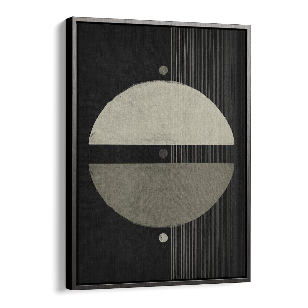 The Neutral Symmetry Geometric Art Artwork in Black Floater Frame