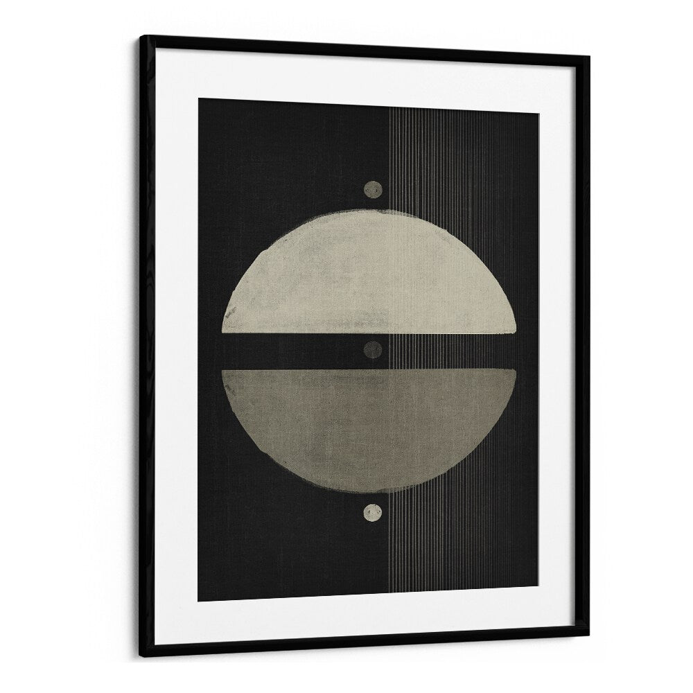 The Neutral Symmetry Geometric Art Artwork in Black Frame With Mount