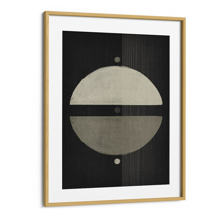 The Neutral Symmetry Geometric Art Artwork in Oak Wood Frame With Mount