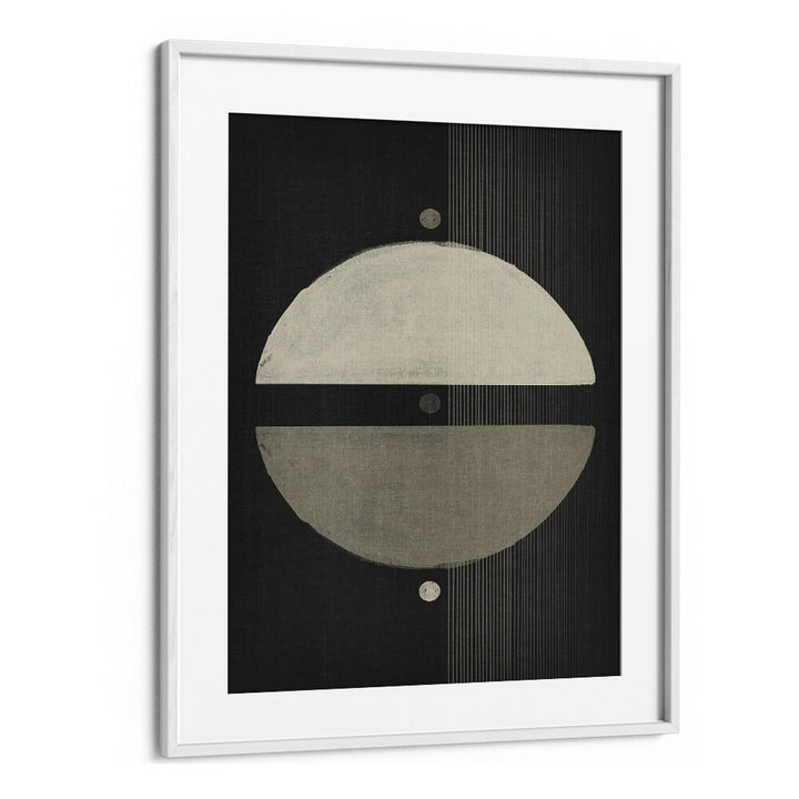 The Neutral Symmetry Geometric Art Artwork in White Frame With Mount