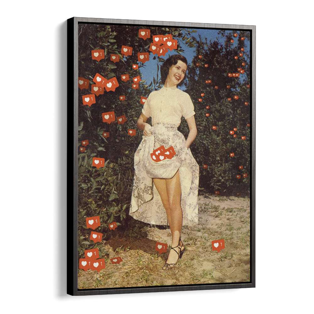 The Orchard Of Me  Surreal Painting Artwork  in Black Floater Frame