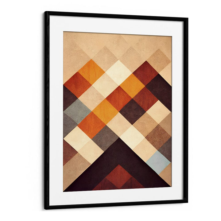 The Pyramid Geometric Art Artwork in Black Frame With Mount