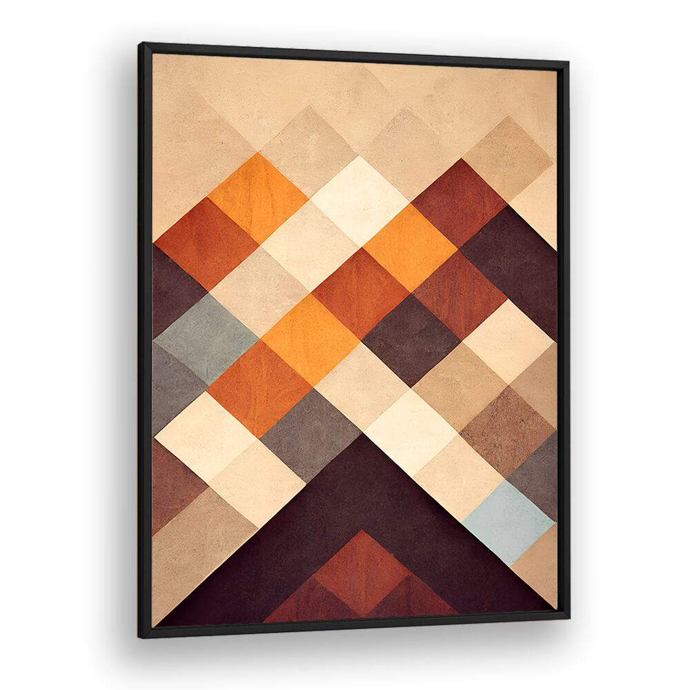 The Pyramid Geometric art Artwork in Black Plain Frame