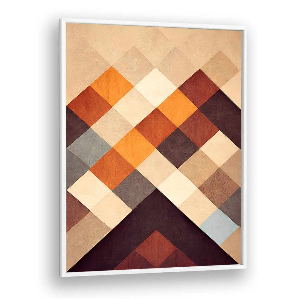 The Pyramid Geometric art Artwork in White Plain Frame