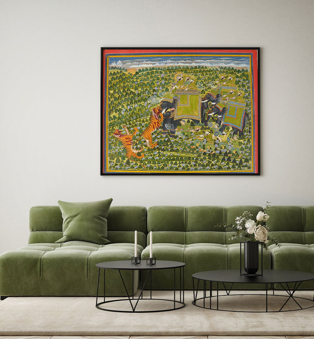 THE ROYAL HUNT , INDIAN ART PAINTINGS