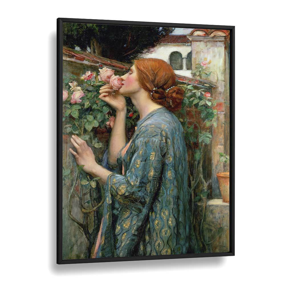 The Soul Of The Rose Vintage Art Artwork in Black Plain Frame