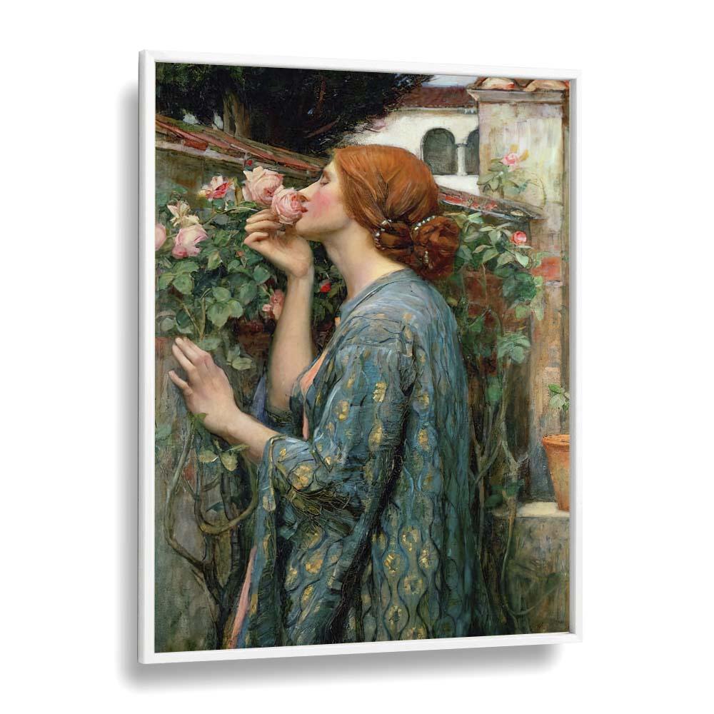 The Soul Of The Rose Vintage art Artwork in White Plain Frame