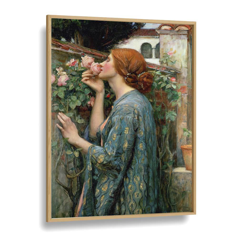 The Soul Of The Rose Vintage Art Artwork in Oak Wood Plain Frame