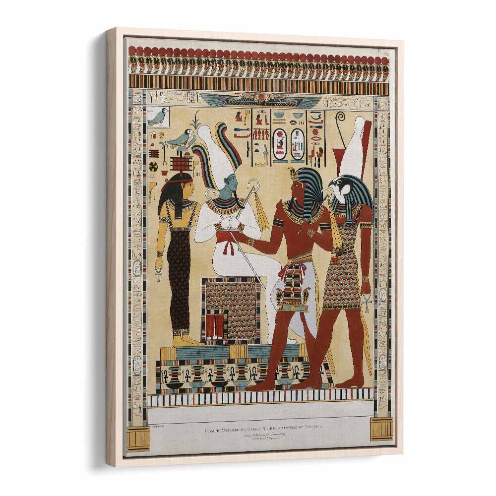 The Tomb Of Psammuthis Illustration From The Kings Tombs In Thebes By Giovanni Battista Belzoni 1778-1823 Egyptian Art Artwork in Oak Wood Floater Frame