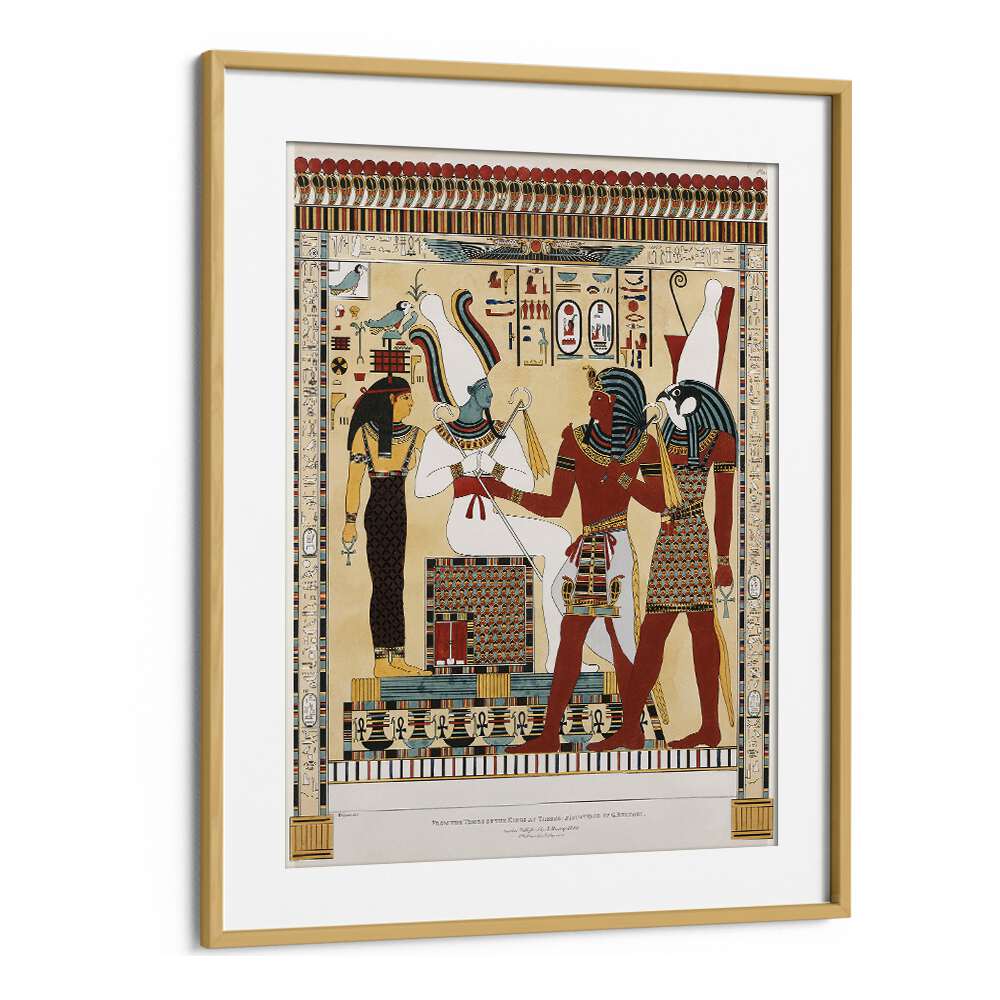 The Tomb Of Psammuthis Illustration From The Kings Tombs In Thebes By Giovanni Battista Belzoni 1778-1823 Egyptian Art Artwork in Oak Wood Frame With Mount