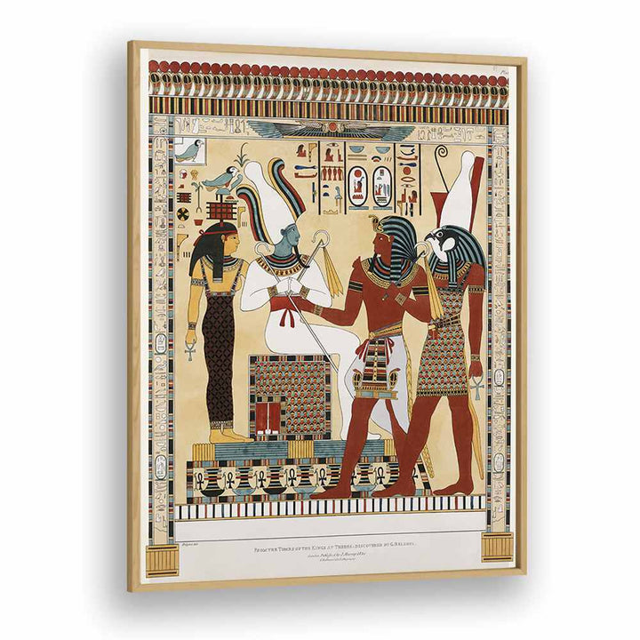 The Tomb Of Psammuthis Illustration From The Kings Tombs In Thebes By Giovanni Battista Belzoni 1778-1823 Egyptian Art Artwork in Oak Wood Plain Frame