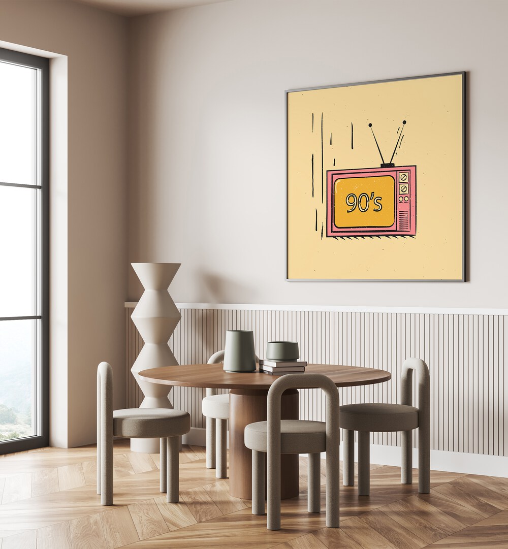 Retro wall art featuring a vintage TV, perfect for fans of THE 90'S, MOVIE POSTERS. Elevate your decor!