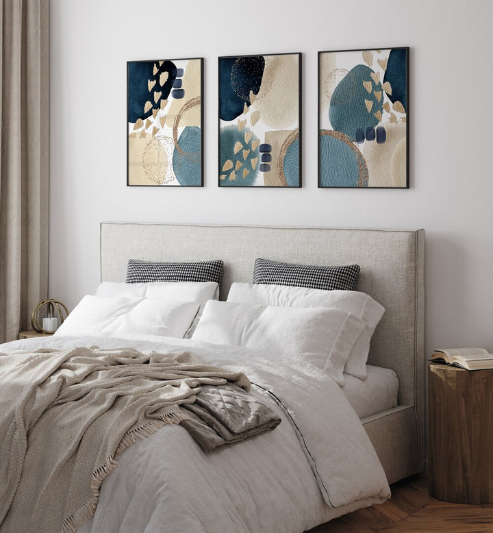 THE BLUE BEAUTY SET , SET OF 3 PAINTINGS