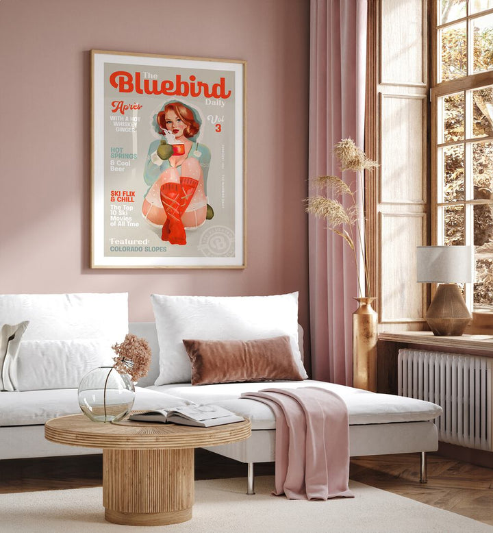 Vintage charm meets winter sports in BLUEBIRD SKI ART I, VINTAGE POSTERS by The Bluebird Daily.