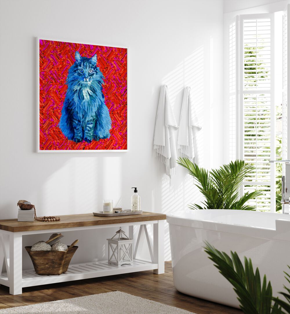 Lynnda Rakos painting - THE BLUE CAT by Asianmonk