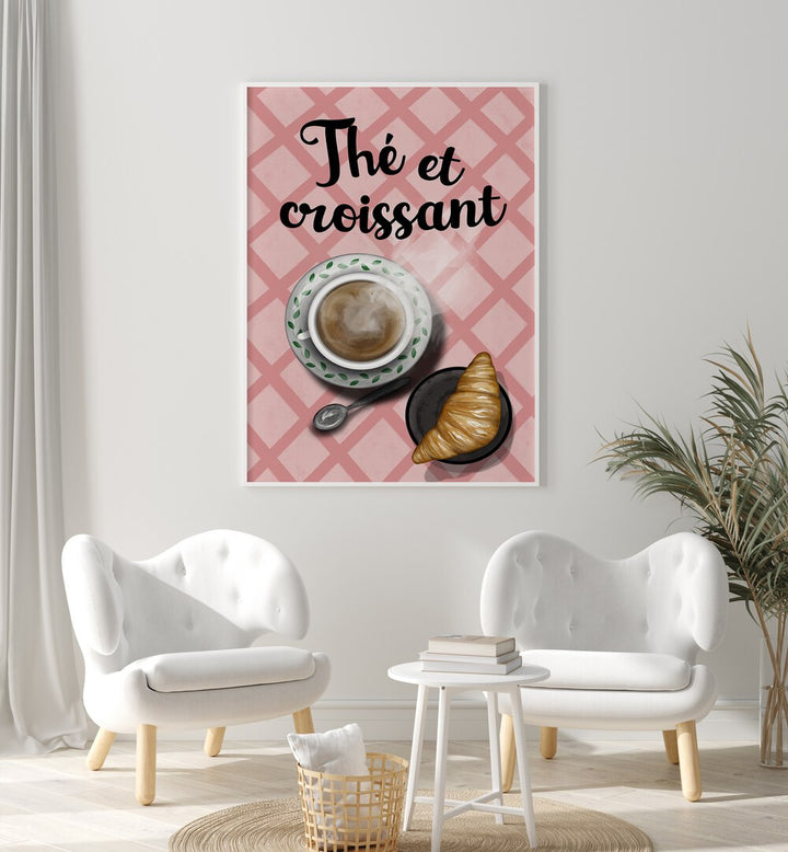 Cozy café scene featuring coffee and croissant, celebrating THE ET CROISSANT, BAR & CAFE ART ambiance.