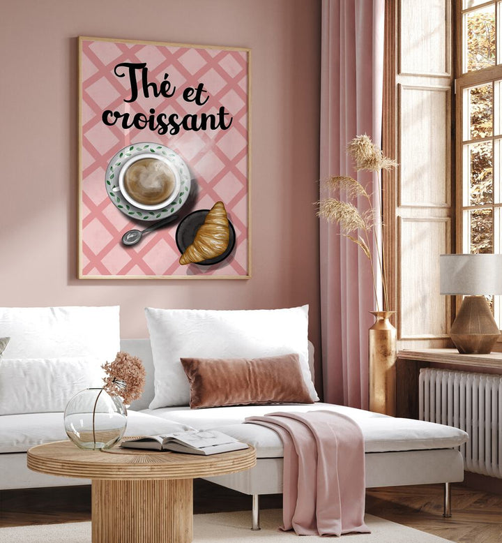 Art featuring coffee and a croissant, perfect for decor in THE ET CROISSANT, BAR & CAFE.