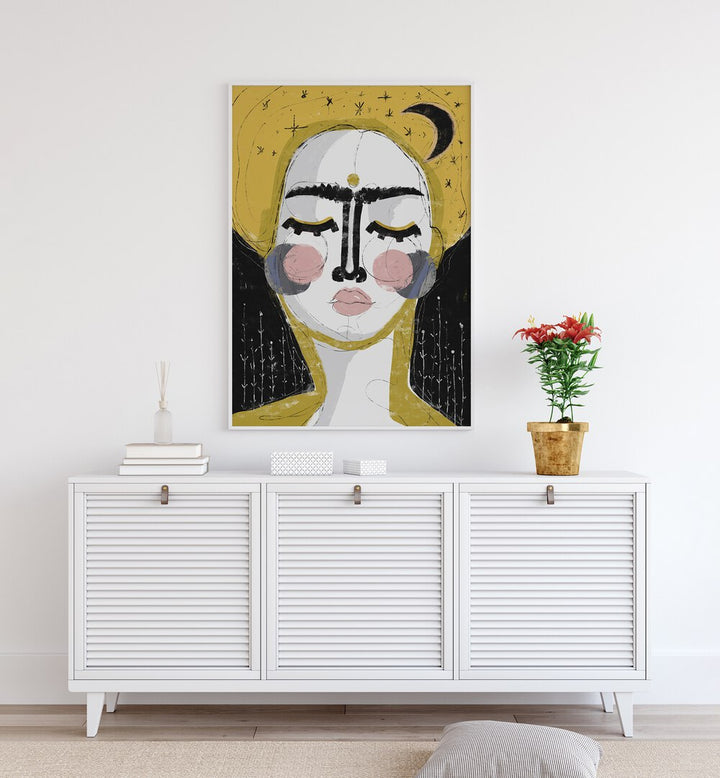 THE GODDESS OF THE NIGHT , WOMEN ILLUSTRATION PAINTINGS