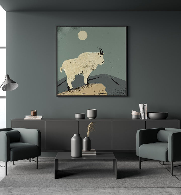 Stylish decor featuring THE MOUNTAIN GOAT , ANIMAL PAINTINGS, perfect for modern living spaces.