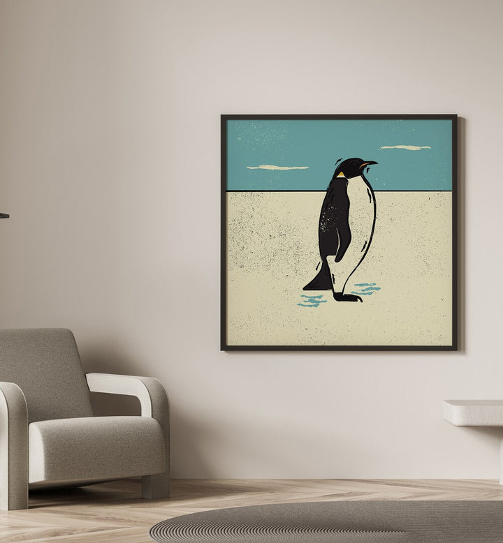 Stylish wall art featuring THE PENGUIN , BEACH PAINTINGS, perfect for modern home decor.