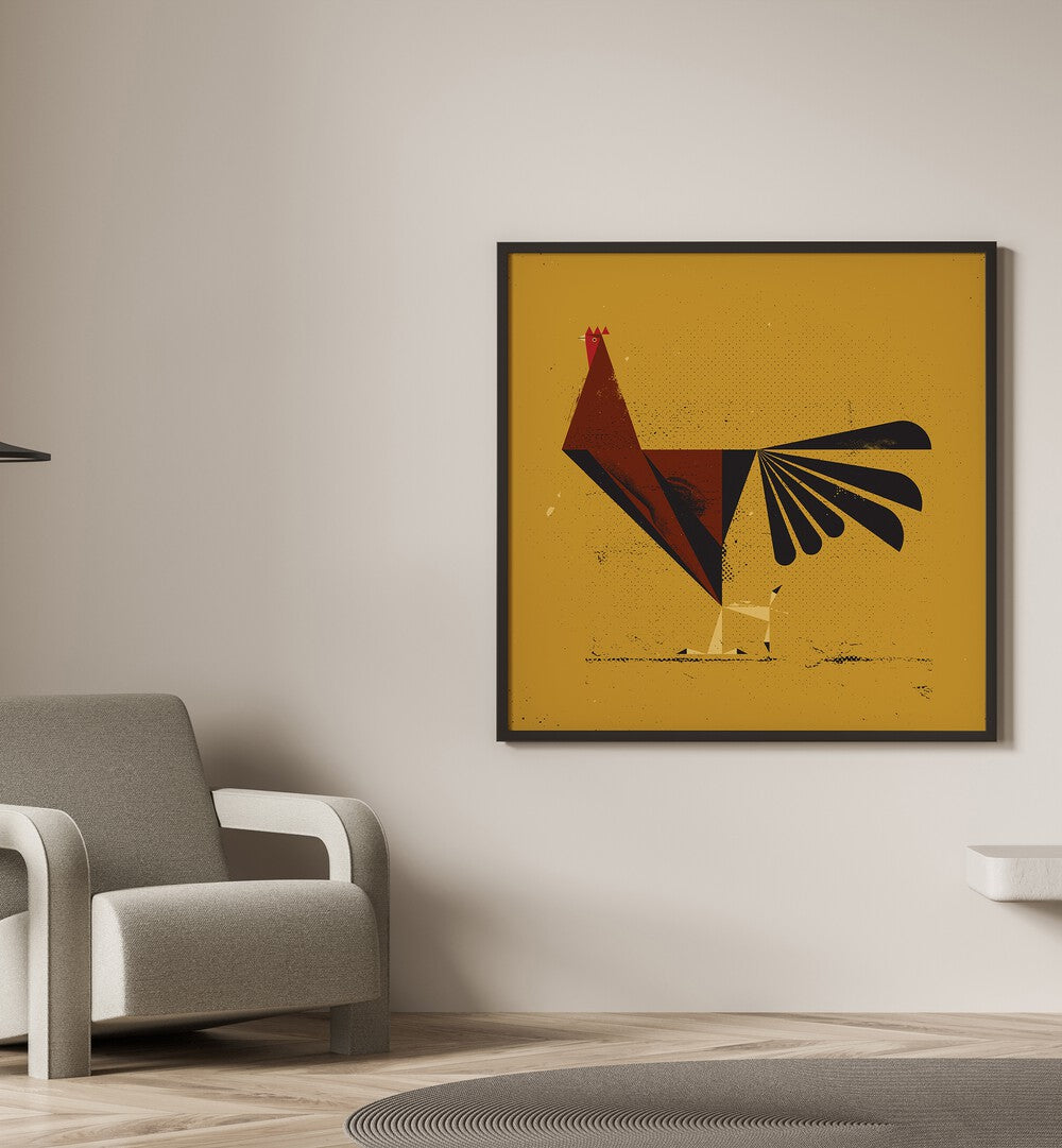 Stylish representation of a rooster in “THE ROOSTER, ANIMAL PAINTINGS” adds charm to any room. Perfect for decor.