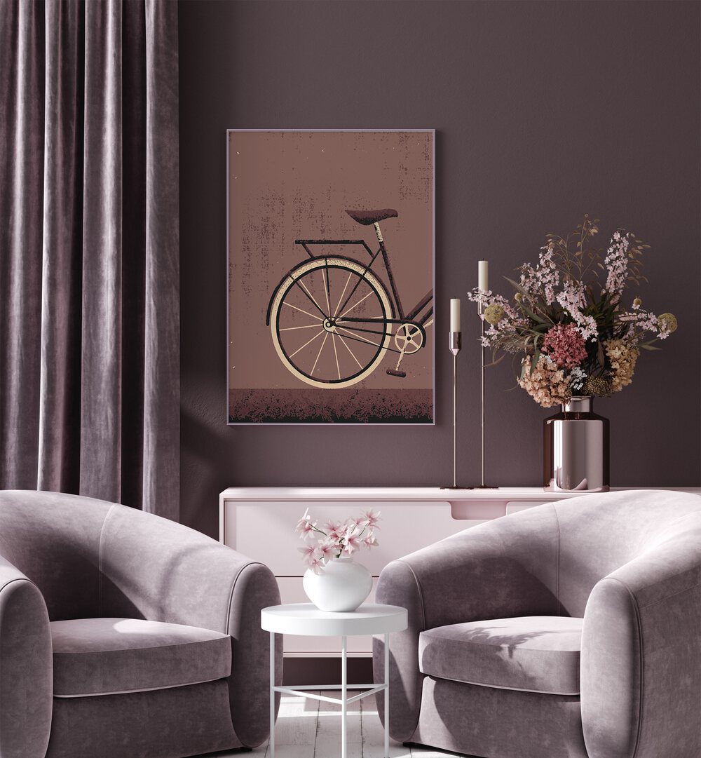 Stylish wall art featuring a classic bike, perfect for decor lovers of THE VINTAGE CYCLE, SPORTS POSTERS.