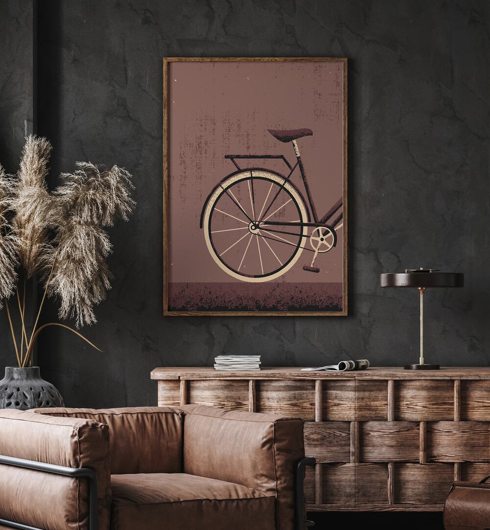 Stylish wall art featuring a classic bicycle, perfect for enthusiasts of THE VINTAGE CYCLE, SPORTS POSTERS.
