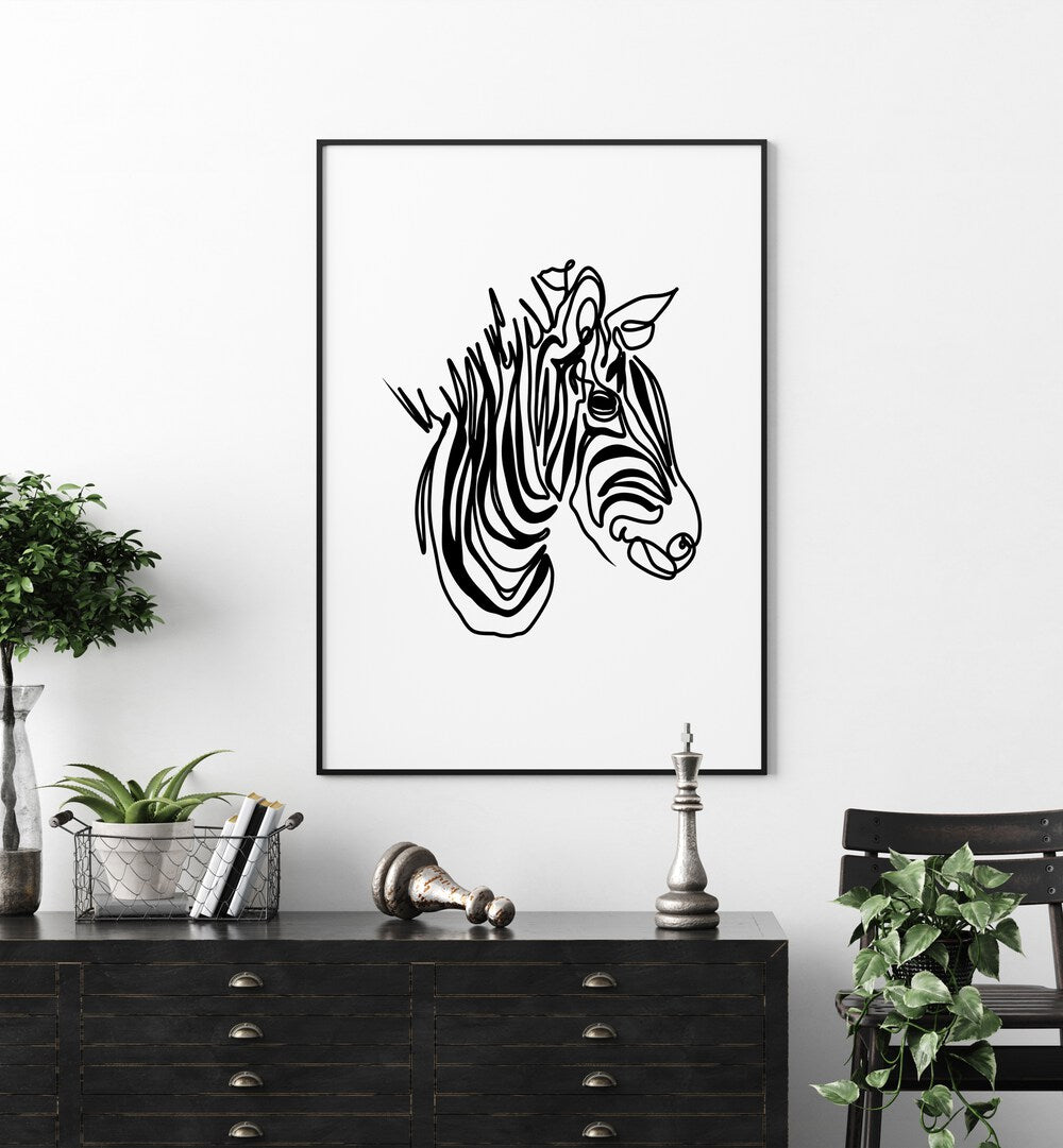 THE ZEBRA LINE ART PAINTING