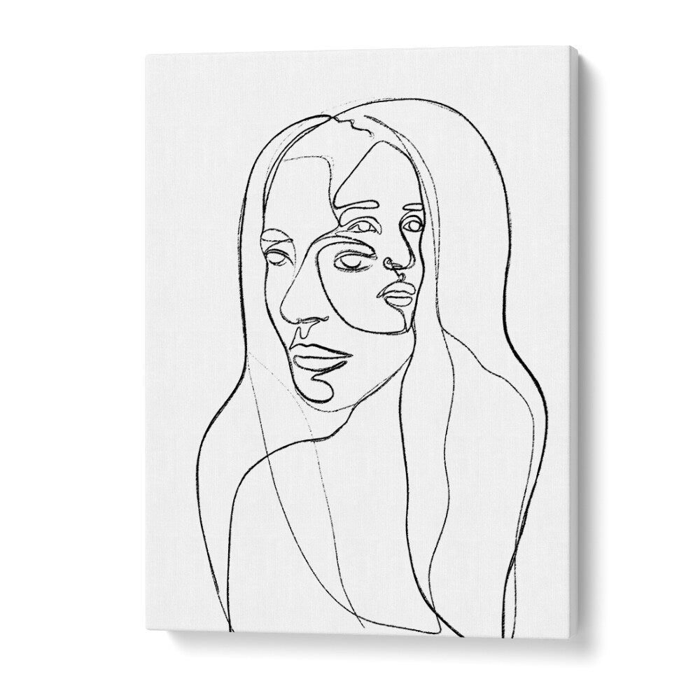 Thoughts Line Art Artwork in Gallery Wrap