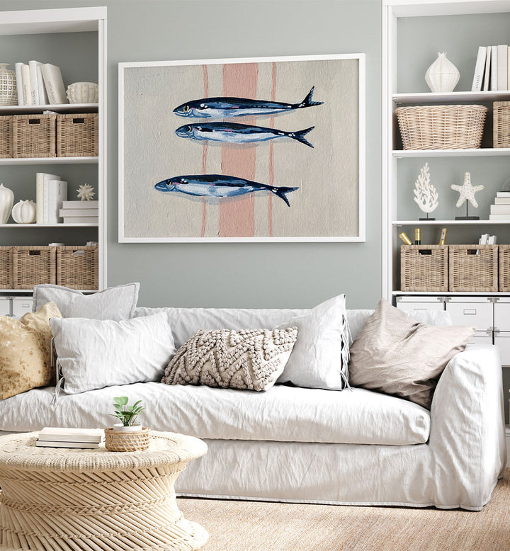 THREE BLUE SARDINES