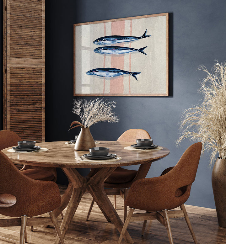 THREE BLUE SARDINES