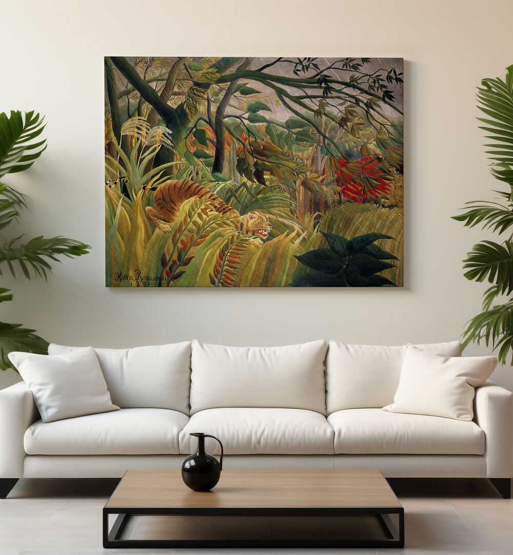 TIGER IN A TROPICAL STORM (1891) , VINTAGE PAINTINGS
