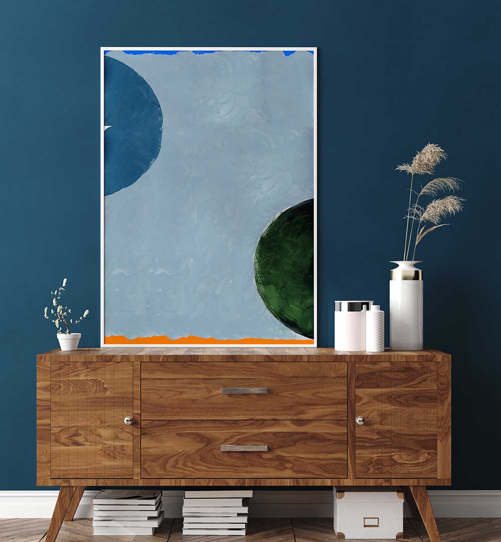 TIME & SPACE II geometric art print adds modern flair to your decor, blending abstract designs with precision.