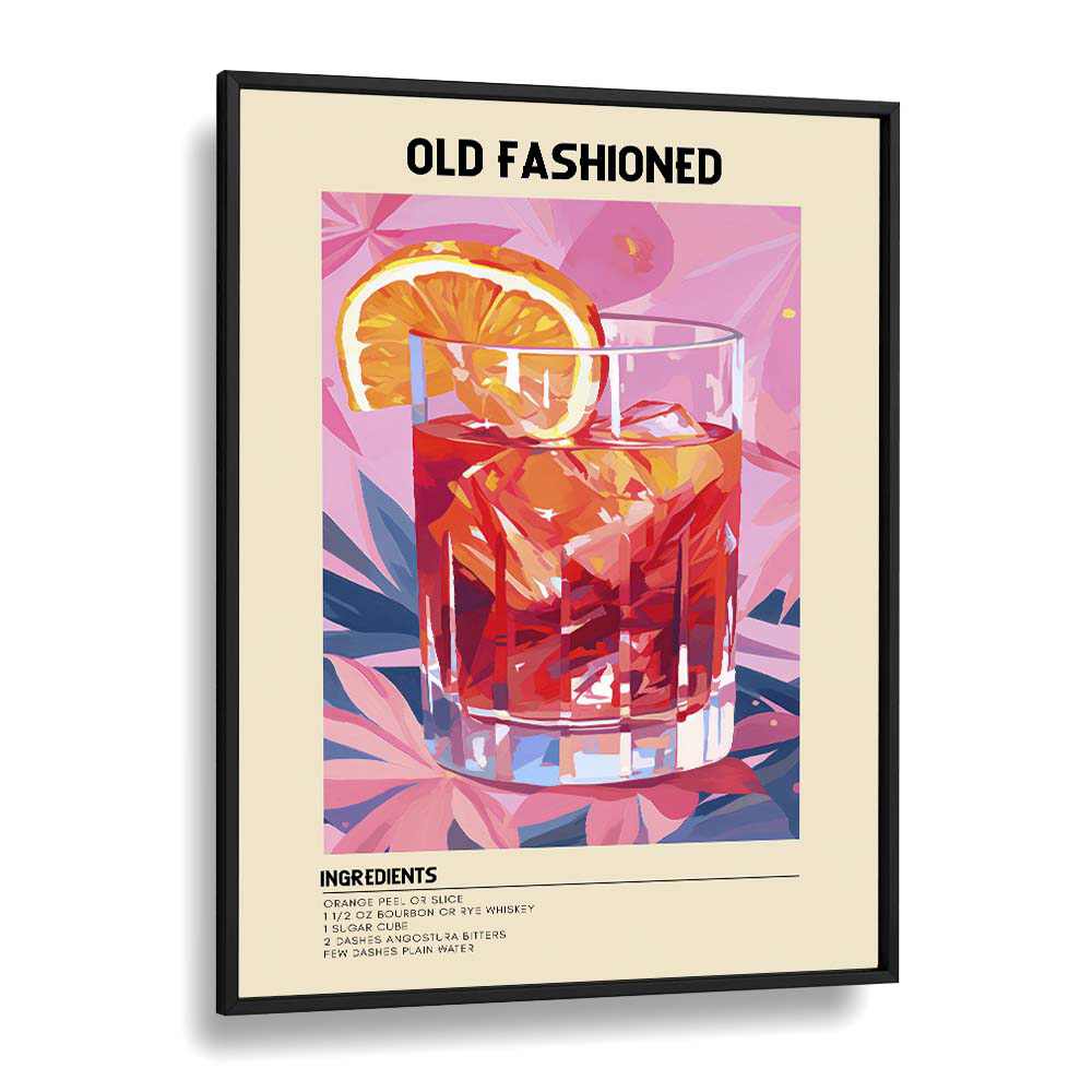 Timeless Old Fashioned Bar & Cafe Artwork in Black Plain Frame