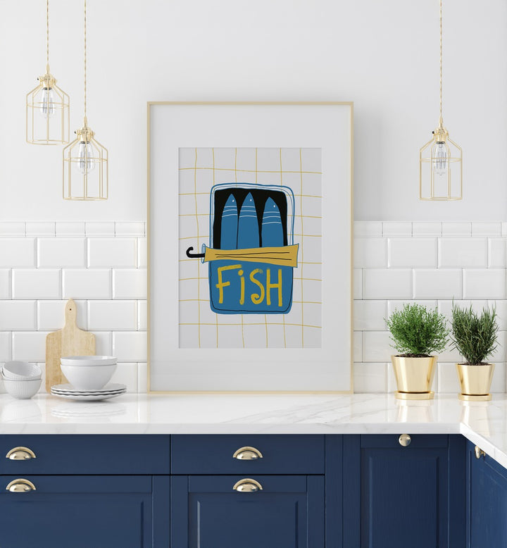 TINNED FISH III , KITCHEN POSTERS , KITCHEN ART PRINTS