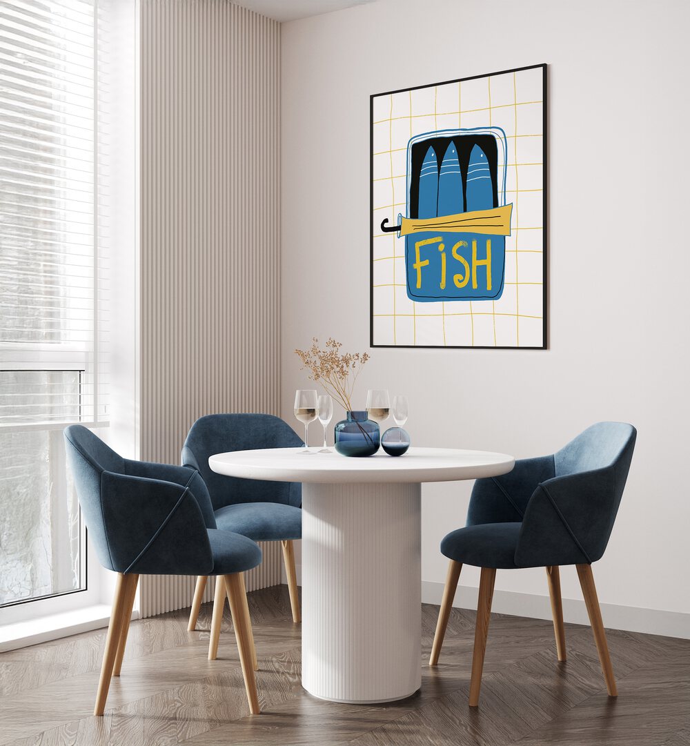 TINNED FISH III , KITCHEN POSTERS , KITCHEN ART PRINTS