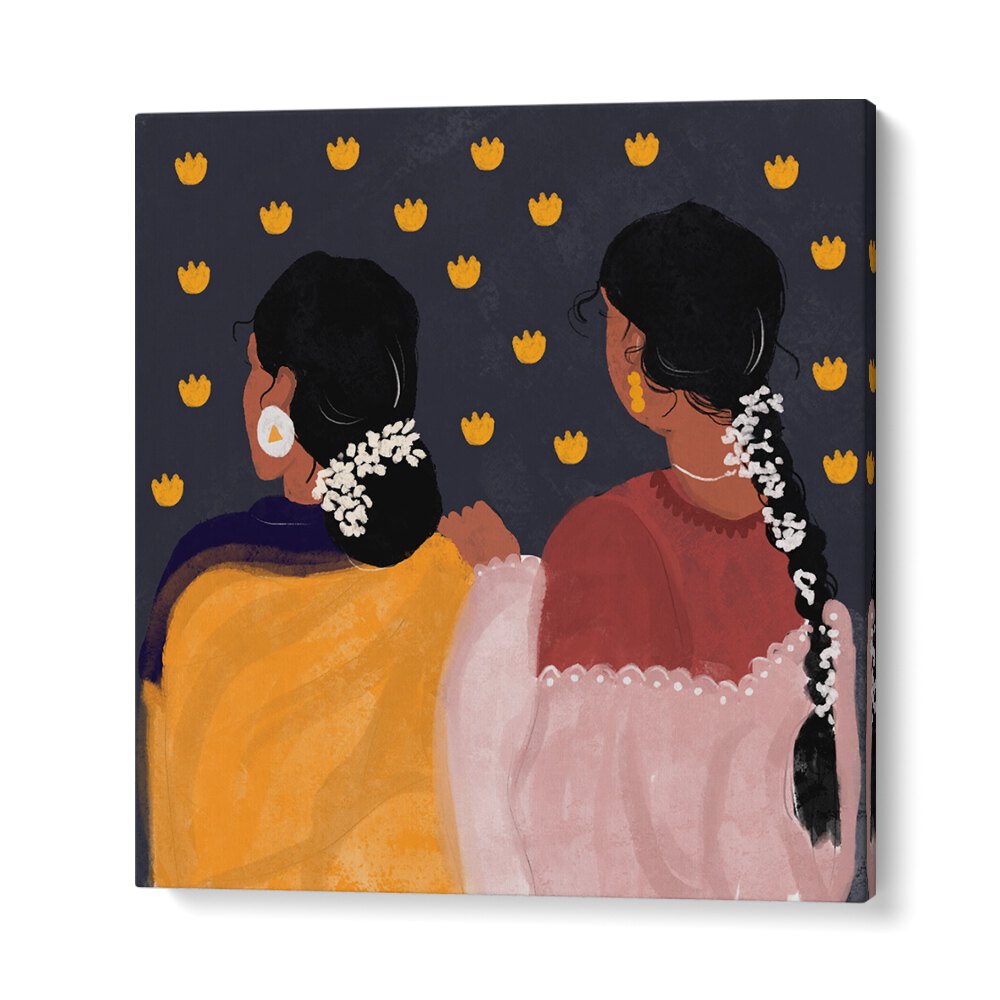 Together In Tradition By Shreya Roy Chowdary, Indian Art Paintings Artwork in Gallery Wrap
