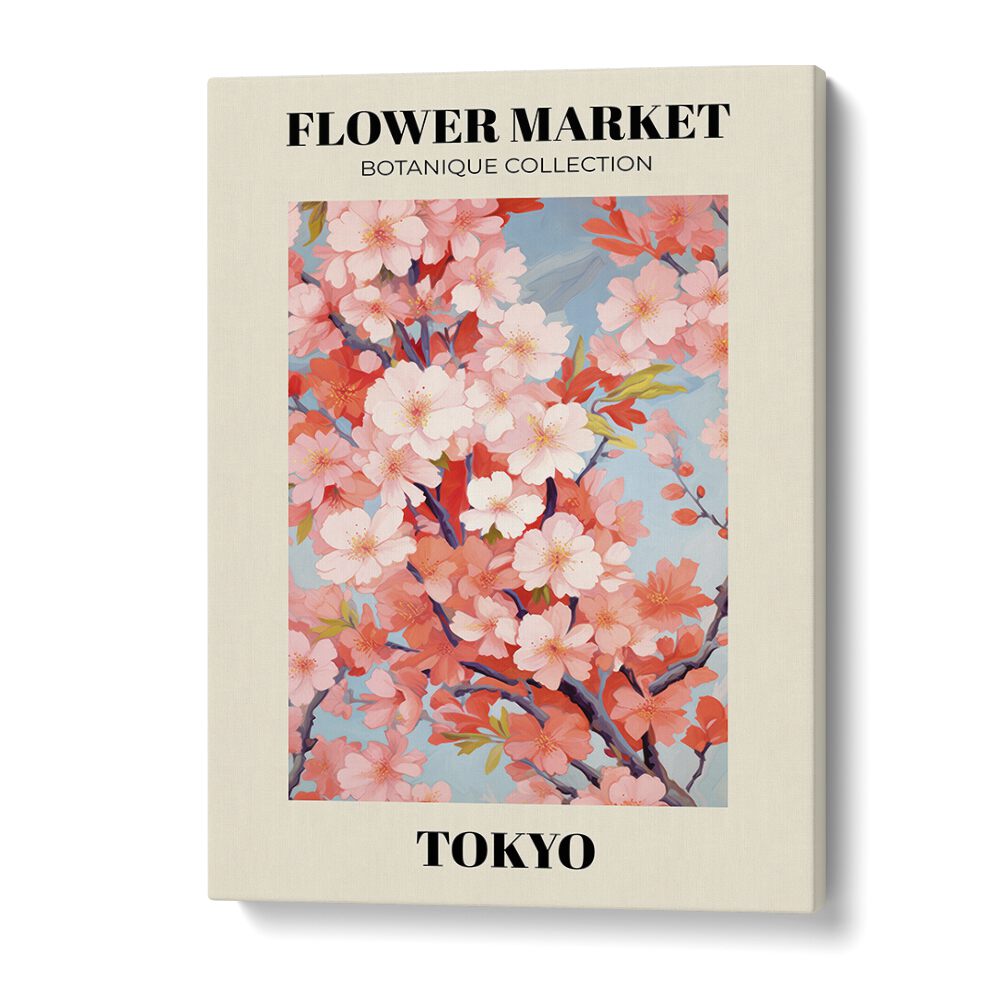 Tokyo- Flower Marketo Botanical Flower Paintings Artwork in Gallery Wrap